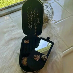 Travel Jewelry Box with multiple compartments / black, NWOT